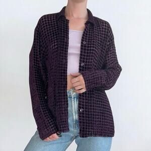 💙3 for $15 Coldwater Creek Vintage Purple Sheer Polka Dot Button Down Cardigan
